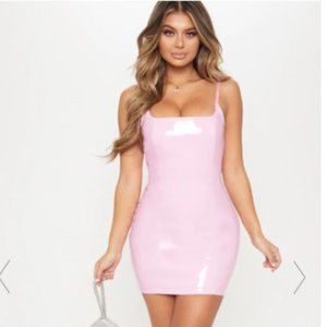 NWT BABY PINK PU BODYCON DRESS PLT